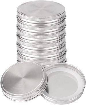 8pcs Stainless Steel Wide Mouth Mason Jar Lids with Sealing Rings Food Storage Caps for Mason Canning Ball Jars