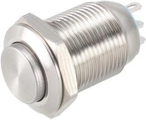 Momentary Metal Push Button Switch 12mm Mounting Dia 1NO 1NC COM DC 30V 0.1A 23.5 X 16mm