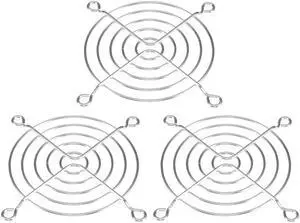 Metal Wire Finger Guard Protect Grill Computer PC Cooling Fan Silver Tone 3pcs