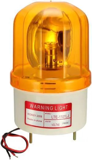 LED Warning Light Bulb Rotating Flashing Industrial Signal Tower Lamp Buzzer 90dB AC 110V Yellow LTE1101LJ