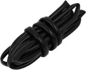5mm x 7mm Heat-Resistant Silicone Rubber Tube Hose Pipe Black 2M Long