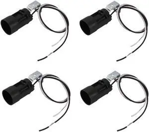 4pcs Black 60mm Height Wall Lamp Pendant Light Holder E14 Lamp Socket w Wire