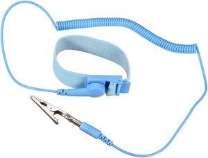 Anti Static Wrist Straps, ESD Components, Stainless Steel Magnetic Tray Grounding Wire Alligator Clip Light Blue