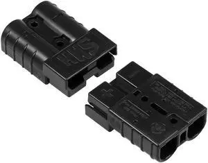 6 Gauge Battery Quick Connect Disconnect 50A Wire Connector for Winch Auto Car Trailer Driver, Black, 2pcs