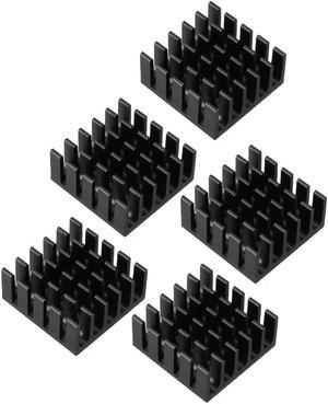 Aluminum Heatsink Cooler Circuit Board Cooling Fin Black 22mmx22mmx10mm 5Pcs for Led Semiconductor Integrated Circuit Device