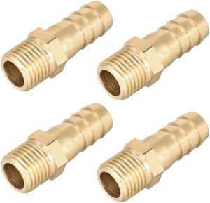 Brass Fitting Connector Metric M12x1.25 Male to Barb Hose ID 10mm 4pcs