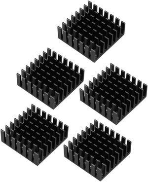 Aluminum Heatsink Cooler Circuit Board Cooling Fin Black 28mmx28mmx11mm 5Pcs for Led Semiconductor Integrated Circuit Device
