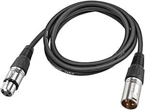 XLR Male to XLR Female Cable Line for Microphone Video Camera Sound Card Mixer Silver Tone XLR Black Line 2M  6.56ft