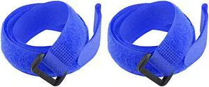 2pcs Hook and Loop Straps, 3/4-inch x 28-inch Securing Straps Reusable Fastening Cable Tie (Blue)