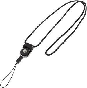 Unique Bargains Black Detachable Neck Strap Lanyard String for Phone ID Card Holder Mp3