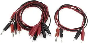 4pcs 97cm Double Banana Male Plug to Dual Metallic Alligator Clip Tester Cable