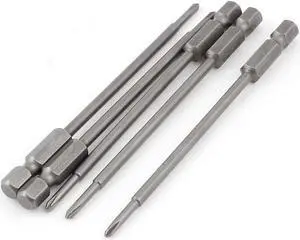 5pcs 1/4" Hex Shank 2.5mm PH1 Magnetic Phillips Crosshead Screwdriver Bits 100mm