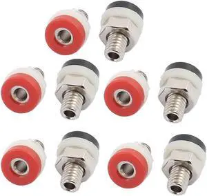 5 Pairs 2091 Speaker Panel Mount Flat Pin 2mm Banana Jack Socket Black Red