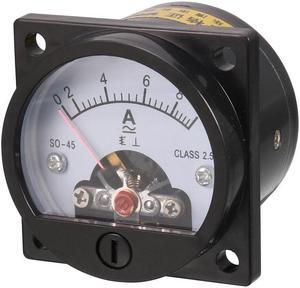 Class 2.5 Accuracy AC 0-10A Round Analog Panel Meter Ammeter Black
