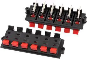 2pcs 12 Way Push Release Connector Plate Stereo Speaker Terminal Strip Block