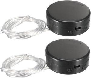 Unique Bargains 2 Pcs Black CR2032 Battery Round Button Cell Coin Holder Socket w Cover