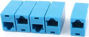 5Pcs RJ45 8P8C F/F Network Cable Connector Extender Coupler Joiner Blue