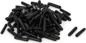 1.5mm Inner Dia Rubber Hose End Cap Screw Thread Protector Cover Black 100pcs