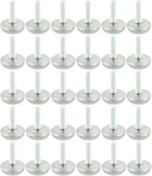 Unique Bargains M6 x 25mm Threaded Furniture Cabinet Screw On Leveling Glide Foot 30 Pcs