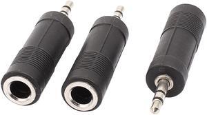 3 Pcs 3.5mm Male to 6.35mm Female Jack Dual Channel Audio Adapter