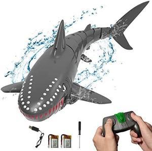 Remote Control Shark Toy Boat for Kids, 2.4GHz RC High Simulation Fish Boat  Electric Animal Water Toy for Swimming Pool Lake, Great Gift RC Whale