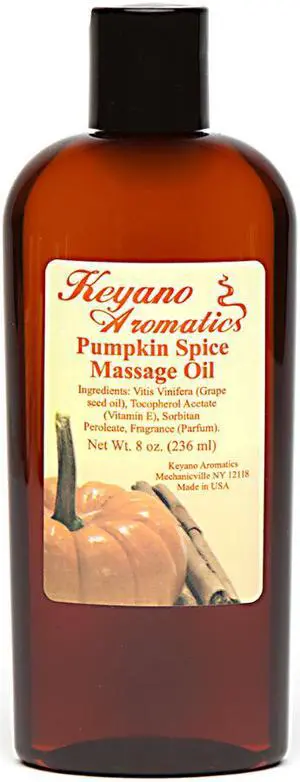 Keyano Aromatics Pumpkin Spice Massage Oil 8 oz