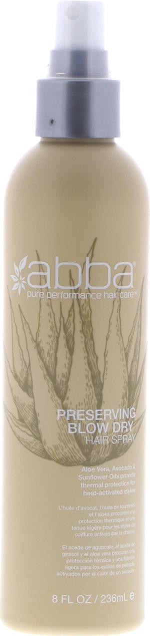 Abba Preserving Blow Dry Hair Spray Thermal Protection For Heat-Activated Styles 8oz 236ml