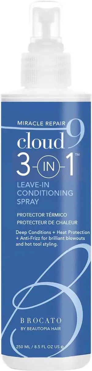 Brocato Cloud 9 Miracle Repair 3 in 1 Heat Protectant and Leave In Conditioning Spray 8.5oz