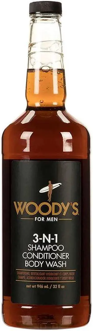 Woody's 3-N-1 Shampoo Conditioner Body Wash 32oz