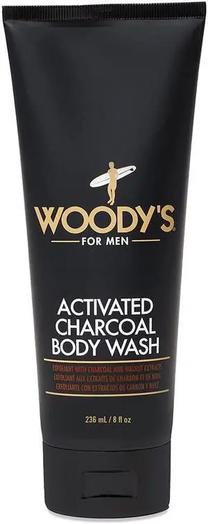 Woody's Activated Charcoal Body Wash 8 oz