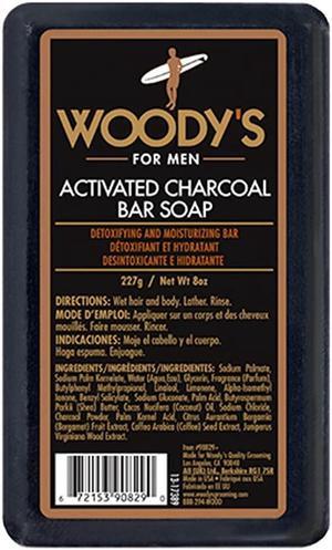 Woody's Activated Charcoal Bar Soap 8 oz