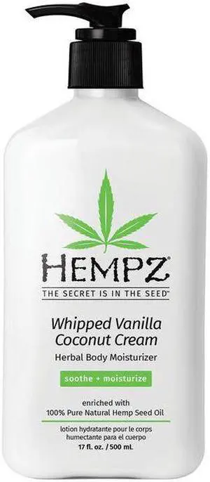 Hempz Whipped Vanilla Coconut Cream Herbal Body Moisturizer 17oz