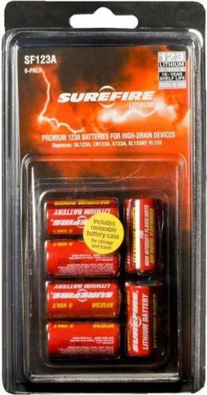 SUREFIRE SF6-BC Battery,123A,Lithium,3V,PK6