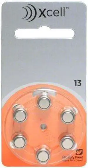 Rayovac Mercury Free Xcell Size 13 Hearing Aid Batteries (60 Pcs)