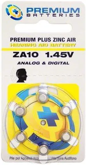 Premium Batteries Size 10 Premium Plus Zinc Air Hearing Aid Batteries 1.45V (60 pcs)