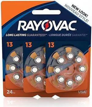 Rayovac Size 13 No Mercury Zinc Air Hearing Aid Batteries - 6 batteries