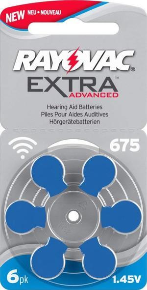 Rayovac Size 675 No Mercury Zinc Air Hearing Aid Batteries - 6 batteries