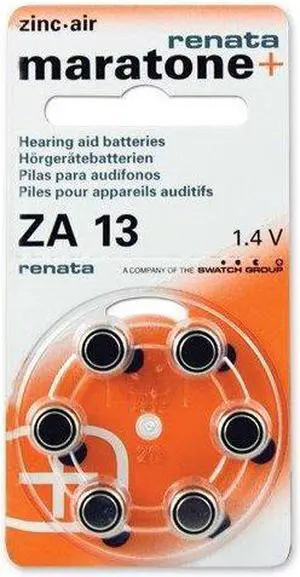 Maratone Size 13 Zinc Air Mercury Free, Dial Card-6 Batteries