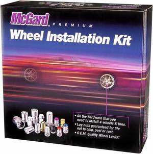 McGard 84558 Chrome/Black Cone Seat Wheel Installation Kit; 5 Lug (M12 x 1.5)