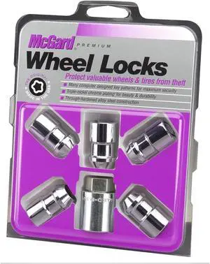 McGard 24537 Chrome Cone Seat Wheel 5 Lock Set (M12 x 1.5)