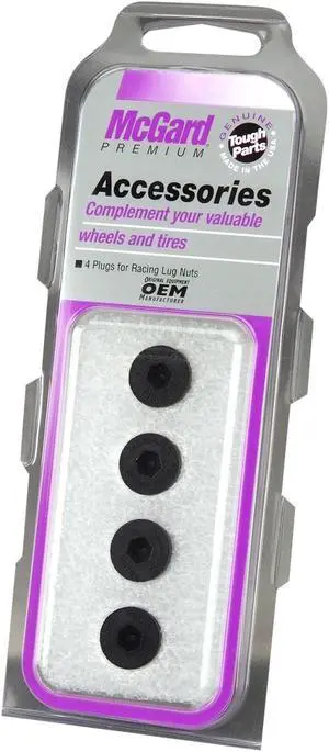 McGard 70002 Black Nylon Caps (Set of 4) - For use with Racing Lug Nuts