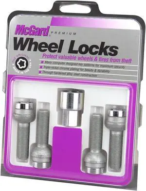 McGard 28023 Chrome Bolt Style Radius Seat Lock Bolt Set (M12 x 1.5)