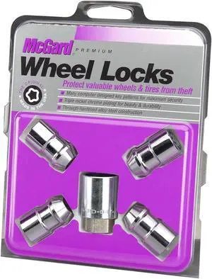 MCGARD Chrome 1/2-20 in Thread Cone Seat Premium Wheel Lock 4 pc P/N 24130