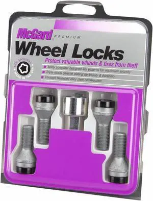 McGard 27178 Chrome/Black Bolt Style Cone Seat Wheel Lock Set (M12 x 1.5)