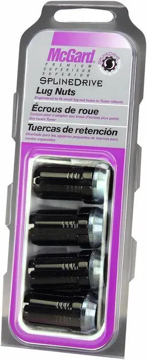 McGard 65310BK Chrome/Black Cone Seat SplineDrive Lug Nuts (M14 x 1.5) Set of 4