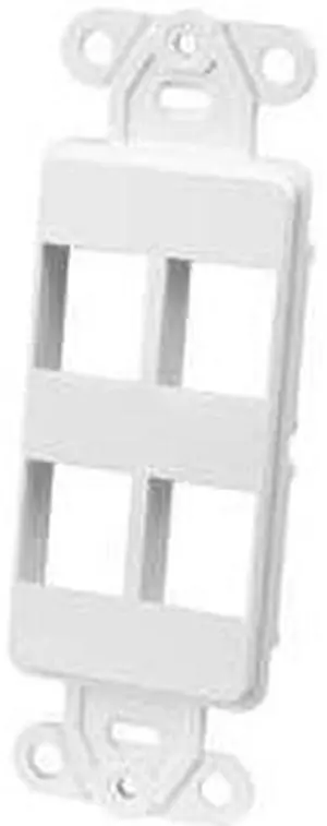 Vanco 820324 4 Port Multi-Media Wall Plate White Decor Style