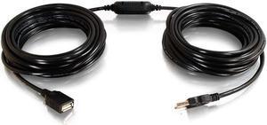 C2G 38988 USB Active Extension Cable - USB 2.0 A Male to A Female Cable, Center Booster Format, Black (25 Feet, 7.62 Meters)