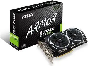 MSI Gaming GeForce GTX 1070 8GB GDDR5 SLI DirectX 12 VR Ready Graphics Card (GTX 1070 ARMOR 8G OC)