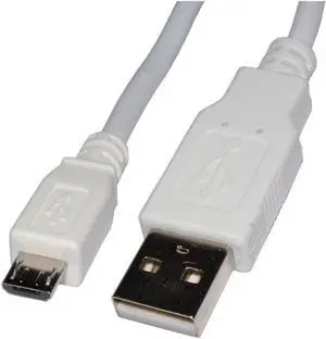 4XEM 4XMUSB10WH White Micro USB To USB Data/Charge Cable For Samsung/Kindle/HTC 4XEM 4XMUSB10WH White Micro USB To USB Data/Charge Cable For Samsung/Kindle/HTC