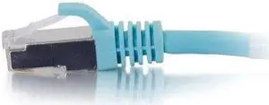 C2G 00749 Cat6a Cable - Snagless Shielded Ethernet Network Patch Cable, Aqua (10 Feet, 3.04 Meters)